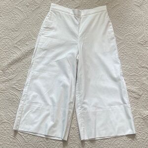 Banana Republic Linen-Blend Wide-leg Cropped Pants in White